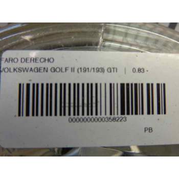 Recambio de faro derecho para volkswagen golf ii (191/193) gti referencia OEM IAM 191941753B  