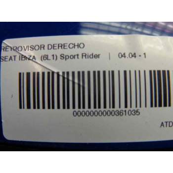 Recambio de retrovisor derecho para seat ibiza (6l1) 1.9 tdi referencia OEM IAM 6L1857502  