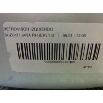 Recambio de retrovisor izquierdo para suzuki liana rh (er) 1.6 referencia OEM IAM 8470254G01ZJ3  