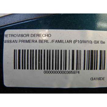 Recambio de retrovisor derecho para nissan primera berl./familiar (p10/w10) gx berlina (a,e) referencia OEM IAM   