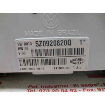 Recambio de cuadro instrumentos para volkswagen fox (5z1) referencia OEM IAM 5Z0920820Q 1 VOLKSWAGEN 
