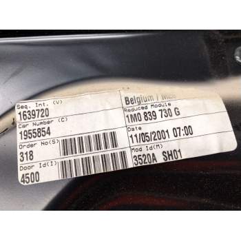 Recambio de elevalunas trasero derecho para seat toledo (1m2) 1.9 tdi referencia OEM IAM 1M0839730G  