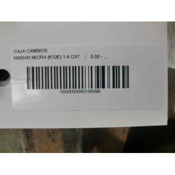 Recambio de caja cambios para nissan micra (k12e) 1.4 cat referencia OEM IAM JH3148  92691