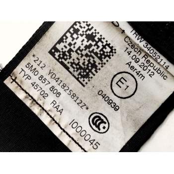 Recambio de cinturon seguridad trasero derecho para volkswagen golf plus (521) advance referencia OEM IAM 5M0857806  