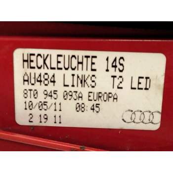 Recambio de piloto trasero izquierdo porton para audi a5 (8t3) 2.0 tdi referencia OEM IAM 8T0945093  
