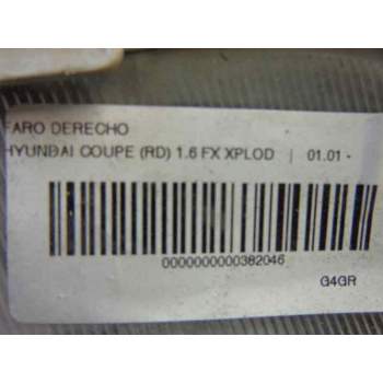 Recambio de faro derecho para hyundai coupe (rd) 1.6 fx xplod referencia OEM IAM 9210427510  