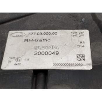 Recambio de faro izquierdo para scania r480 referencia OEM IAM 2000049  