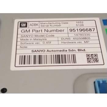 Recambio de pantalla multifuncion para opel astra j (p10) 2.0 cdti (68) referencia OEM IAM 95196687  