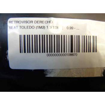Recambio de retrovisor derecho para seat toledo (1m2) 1.9 tdi referencia OEM IAM   96776