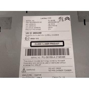 Recambio de sistema audio / radio cd para citroën c4 aircross 1.6 hdi 115 referencia OEM IAM 9805593680  