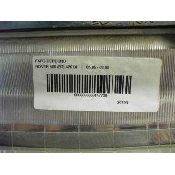 Recambio de faro derecho para mg serie 400 (rt) 2.0 turbodiesel referencia OEM IAM   