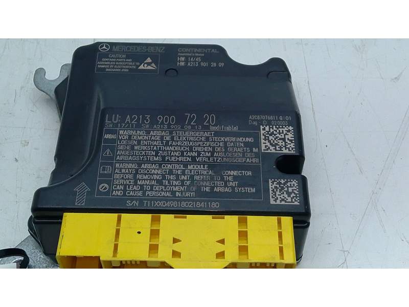 Recambio de centralita airbag para mercedes-benz clase e (w213) e 220 d (213.004) referencia OEM IAM A2139007220  