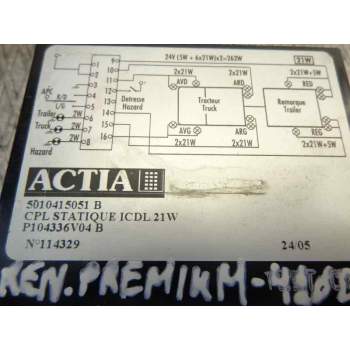 Recambio de centralita para renault premium 420 referencia OEM IAM 5010415051B ACTIA 