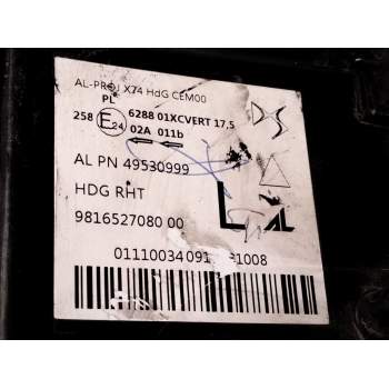 Recambio de faro izquierdo para citroën ds 7 ds 7 crossback buehdi referencia OEM IAM 9816527080 1628555980 