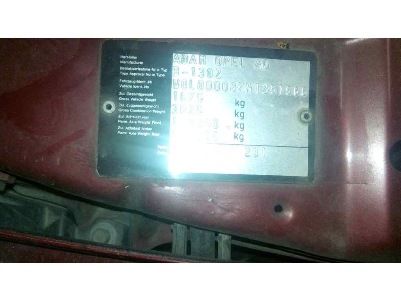 opel vectra a del año 1992