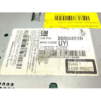 Recambio de sistema audio / radio cd para chevrolet cruze (j300) 1.6 referencia OEM IAM 20900938  
