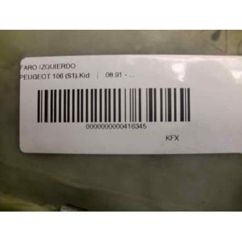 Recambio de faro izquierdo para peugeot 106 (s1) 1.4 referencia OEM IAM   