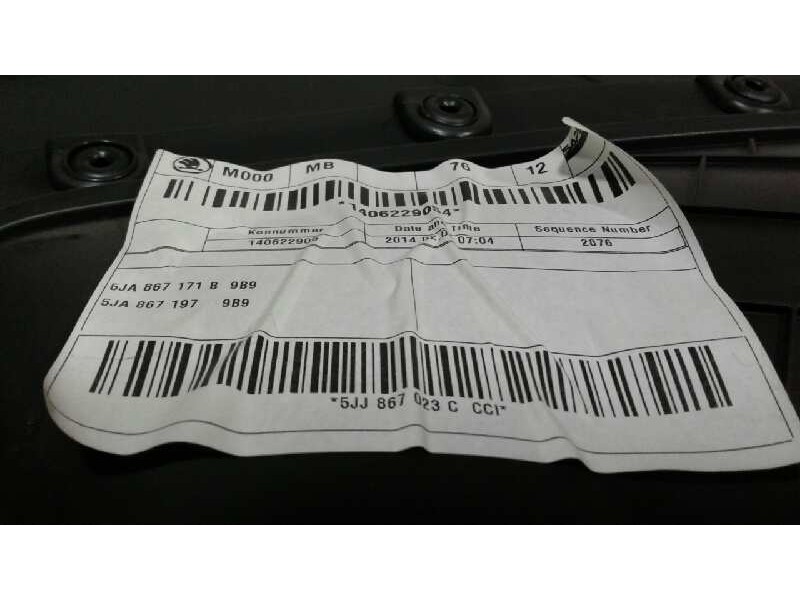Recambio de guarnecido puerta trasera izquierda para skoda spaceback (5h) active referencia OEM IAM 5JA8671979B9  