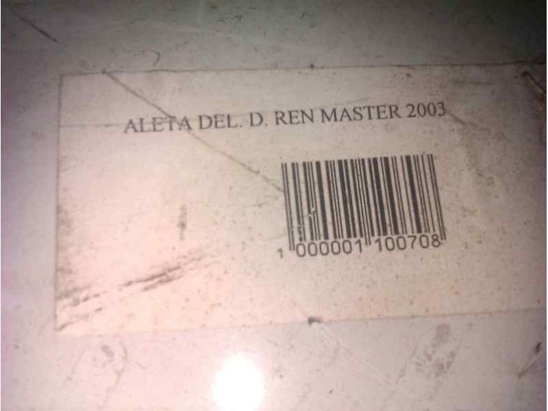 Recambio de aleta delantera derecha para renault master 2.5 diesel referencia OEM IAM   100708