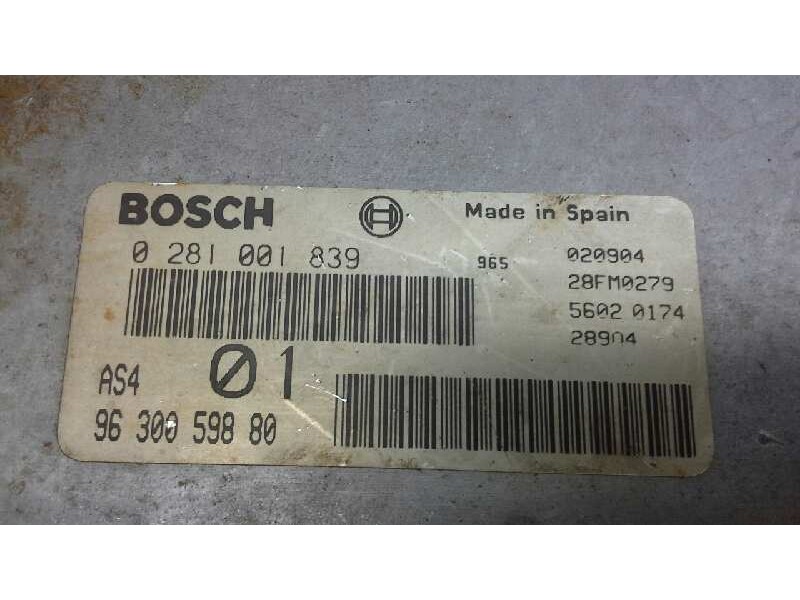 Recambio de centralita motor uce para citroen saxo 1.5 d x referencia OEM IAM 0281001839 346 