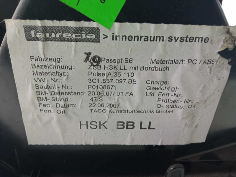 Recambio de guantera para volkswagen passat variant (3c5) advance referencia OEM IAM   