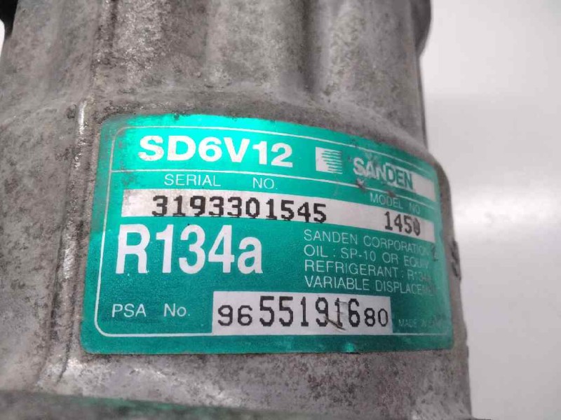 Recambio de compresor aire acondicionado para peugeot 1007 sport referencia OEM IAM 9655191680  