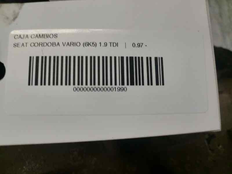 Recambio de caja cambios para seat cordoba vario (6k5) 1.9 tdi referencia OEM IAM CHD CORDOBA 1.9 TD CHD 101457