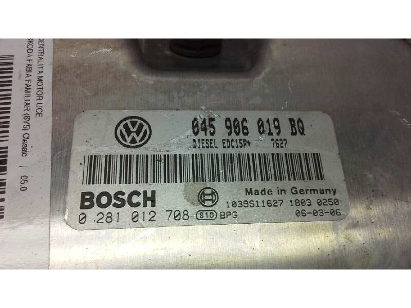 Recambio de centralita motor uce para skoda fabia familiar (6y5) classic referencia OEM IAM  149 045906019BQ