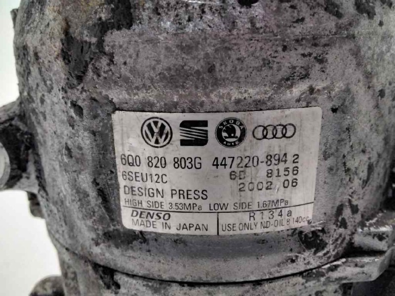 Recambio de compresor aire acondicionado para volkswagen polo (9n1) conceptline referencia OEM IAM 447220894  