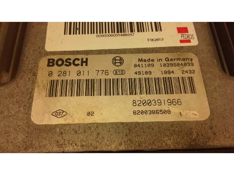 Recambio de centralita motor uce para renault scenic ii grand confort dynamique referencia OEM IAM 8200386508 0281011776 198