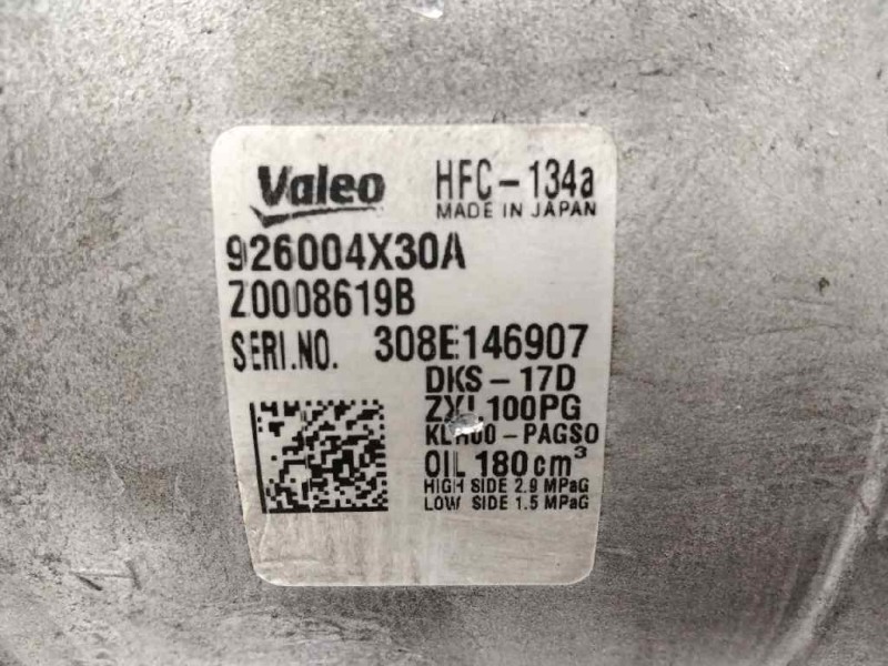 Recambio de compresor aire acondicionado para nissan cabstar 45.14 referencia OEM IAM 926004X30A  