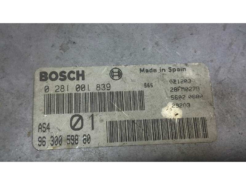 Recambio de centralita motor uce para citroen saxo 1.5 d sx referencia OEM IAM 0281001839 322 