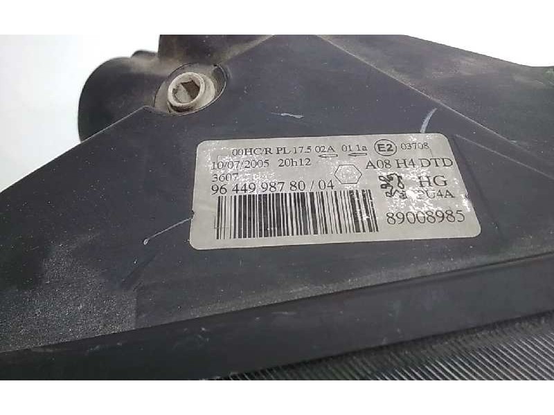 Recambio de faro derecho para peugeot 1007 dolce referencia OEM IAM 9644998780  