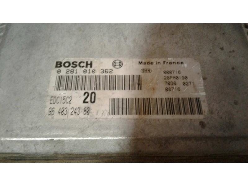 Recambio de centralita motor uce para citroen xsara berlina 2.0 hdi cat (rhy / dw10td) referencia OEM IAM 0281010362 9640324380 