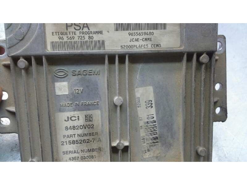 Recambio de centralita motor uce para peugeot 206 berlina e-music referencia OEM IAM 9656972580 221 