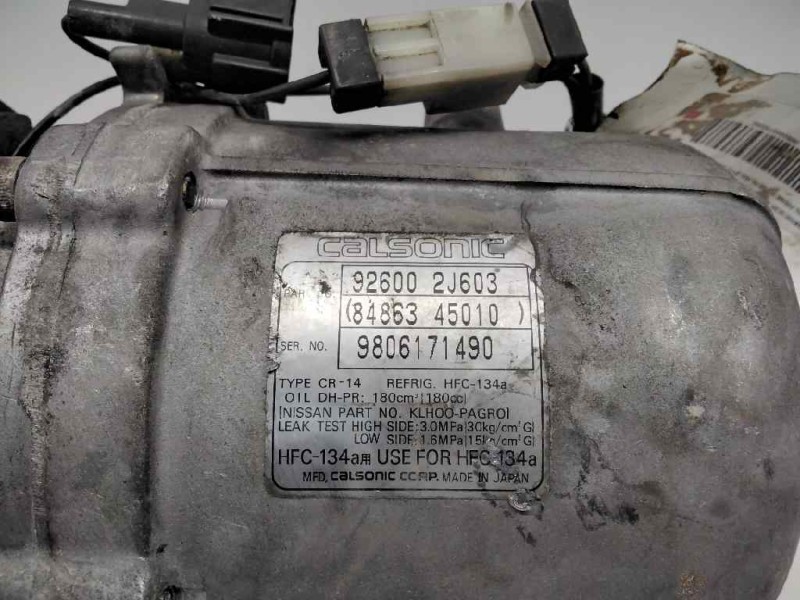 Recambio de compresor aire acondicionado para nissan primera berlina (p11) slx referencia OEM IAM 926002J603  