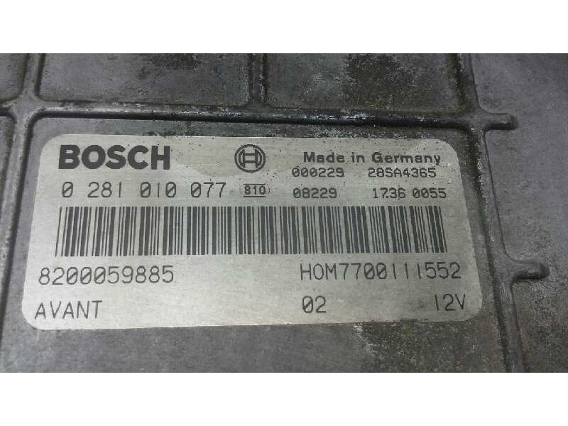 Recambio de centralita motor uce para renault scenic (ja..) 1.9 dti rxe referencia OEM IAM 0281010077 244 