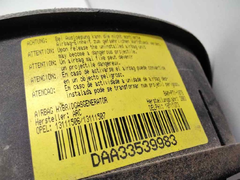 Recambio de airbag delantero izquierdo para opel corsa c blue line referencia OEM IAM 13111506  