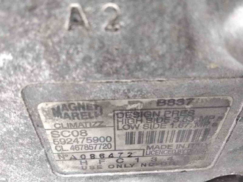 Recambio de compresor aire acondicionado para fiat punto berlina (188) 1.2 cat referencia OEM IAM 592475900  