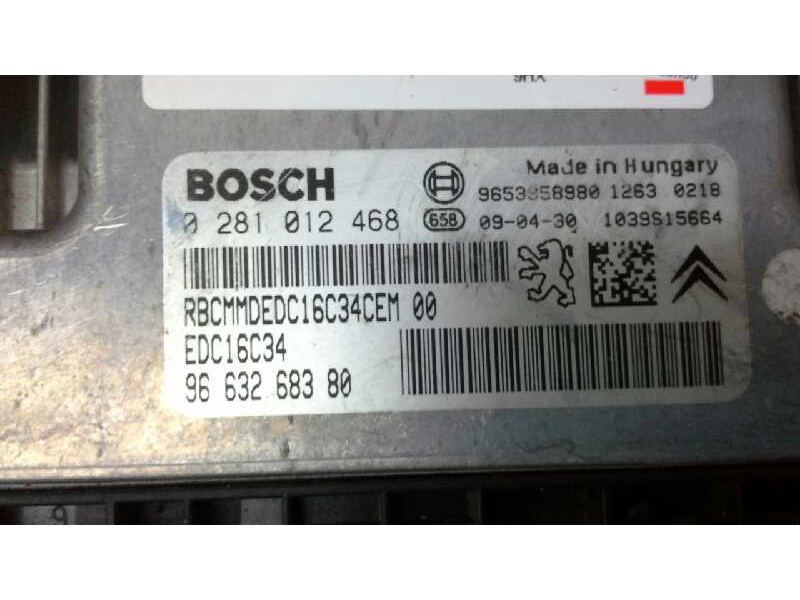 Recambio de centralita motor uce para citroen xsara picasso 1.6 hdi 90 lx plus referencia OEM IAM 0281012468 9663268380 