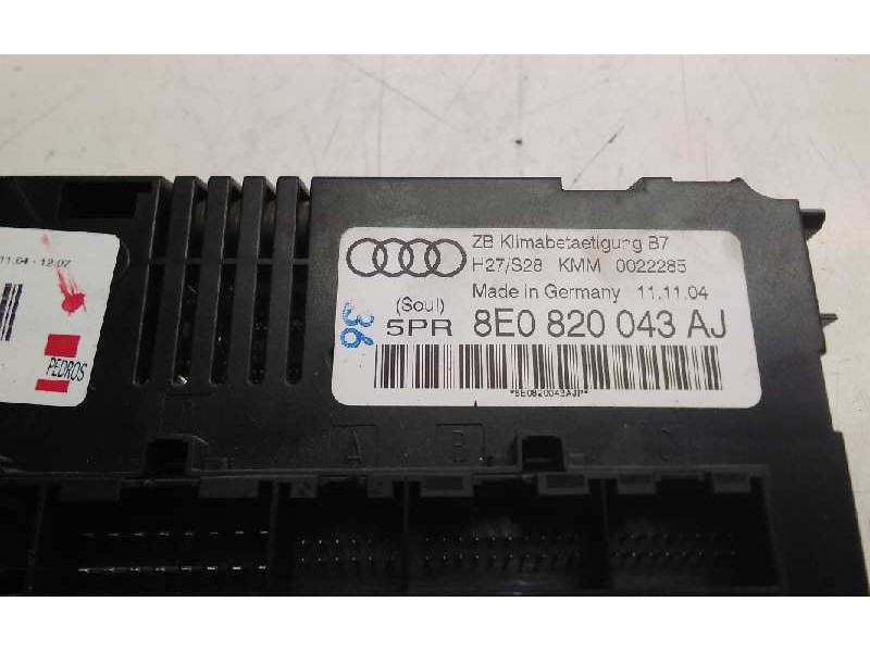 Recambio de mando climatizador para audi a4 berlina (8e) 2.0 tdi 16v (103kw) referencia OEM IAM 8E0820043AJ  