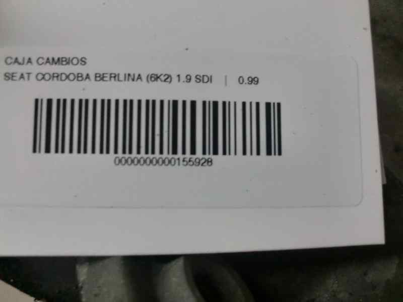 Recambio de caja cambios para seat cordoba berlina (6k2) 1.9 sdi referencia OEM IAM DFW CORDOBA ´´97´´ 1.9D 