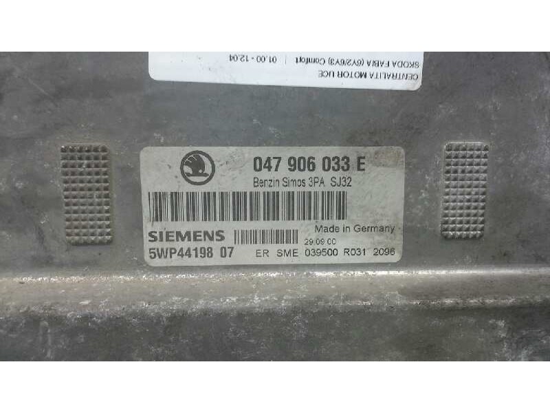 Recambio de centralita motor uce para skoda fabia (6y2/6y3) comfort referencia OEM IAM 047906033J 261 