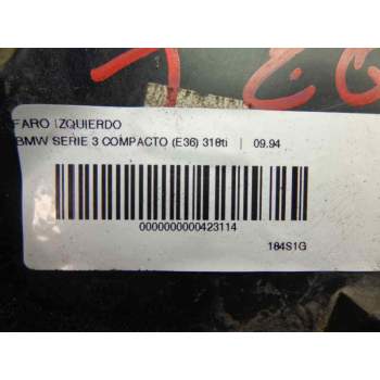 Recambio de faro izquierdo para bmw serie 3 compacto (e36) 318ti referencia OEM IAM 63128353543  