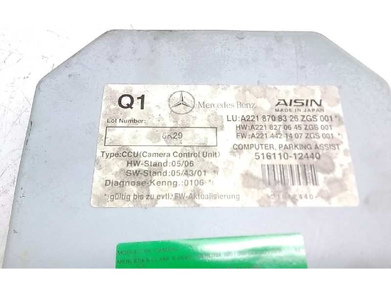 Recambio de modulo de camara para mercedes clase s (w221) berlina 320 / 350 cdi (221.022) referencia OEM IAM A2218708326  