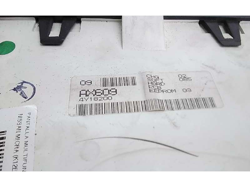 Recambio de pantalla multifuncion para nissan micra (k12e) acenta referencia OEM IAM AX609AY18200  
