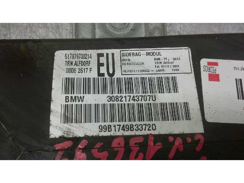 Recambio de airbag lateral izquierdo para bmw serie 3 berlina (e46) 316i referencia OEM IAM 72127037229  