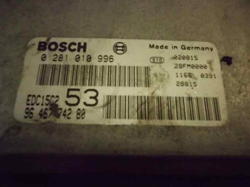 Recambio de centralita motor uce para citroen xsara picasso 2.0 hdi 90 sx top referencia OEM IAM 0281010996 9646774280 
