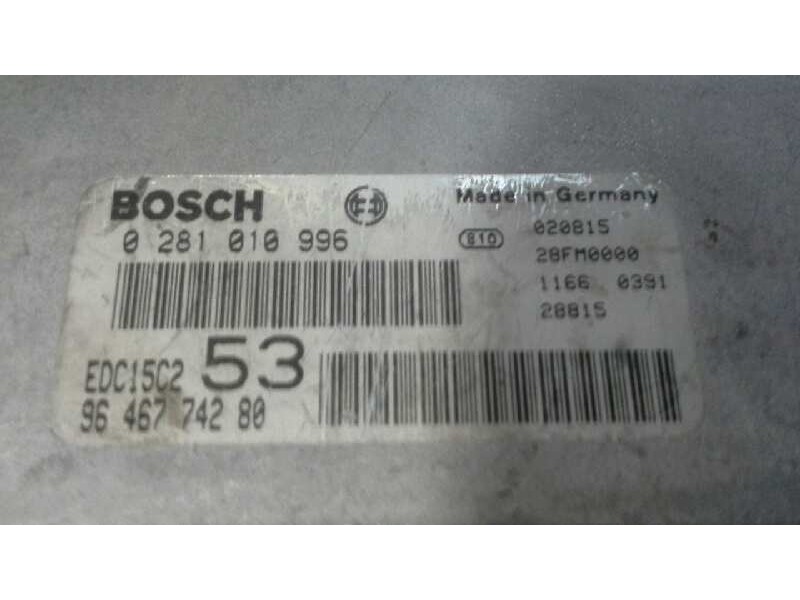 Recambio de centralita motor uce para citroen xsara picasso 2.0 hdi 90 sx top referencia OEM IAM 0281010996 9646774280 