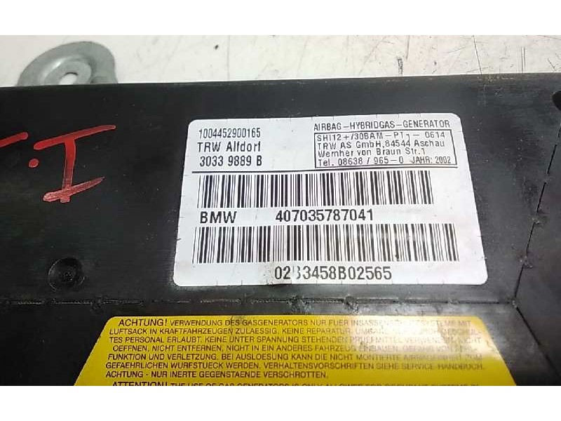 Recambio de airbag lateral trasero izquierdo para bmw x5 (e53) 3.0d referencia OEM IAM 407035787041  